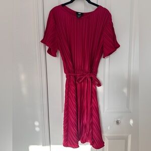 Dkny Red Ruffled Wrap Midi Dress - Size 10